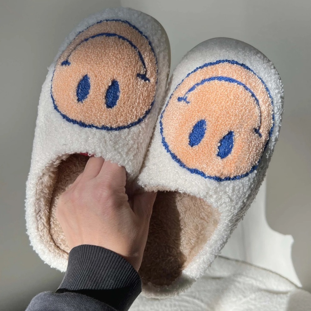 Happy Face Slippers -  New sizes 7, 8, 9